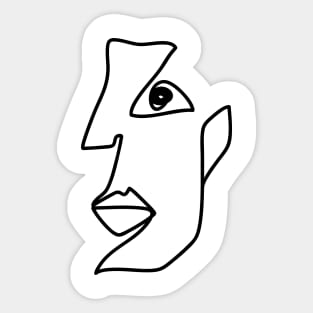 Abstract linear portrait. Sticker